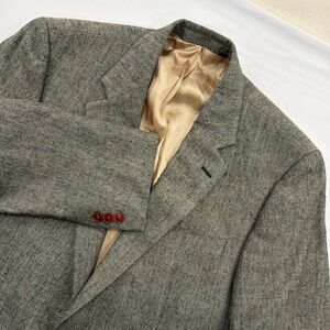 Orvis Sport Coat Blazer 100% Silk Two Button Textured Gray Men 40R